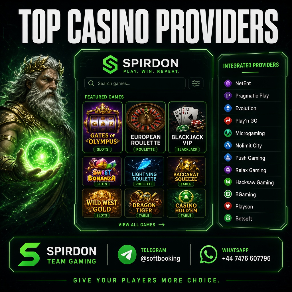 Spirdon game aggregator lobby with integrated casino providers